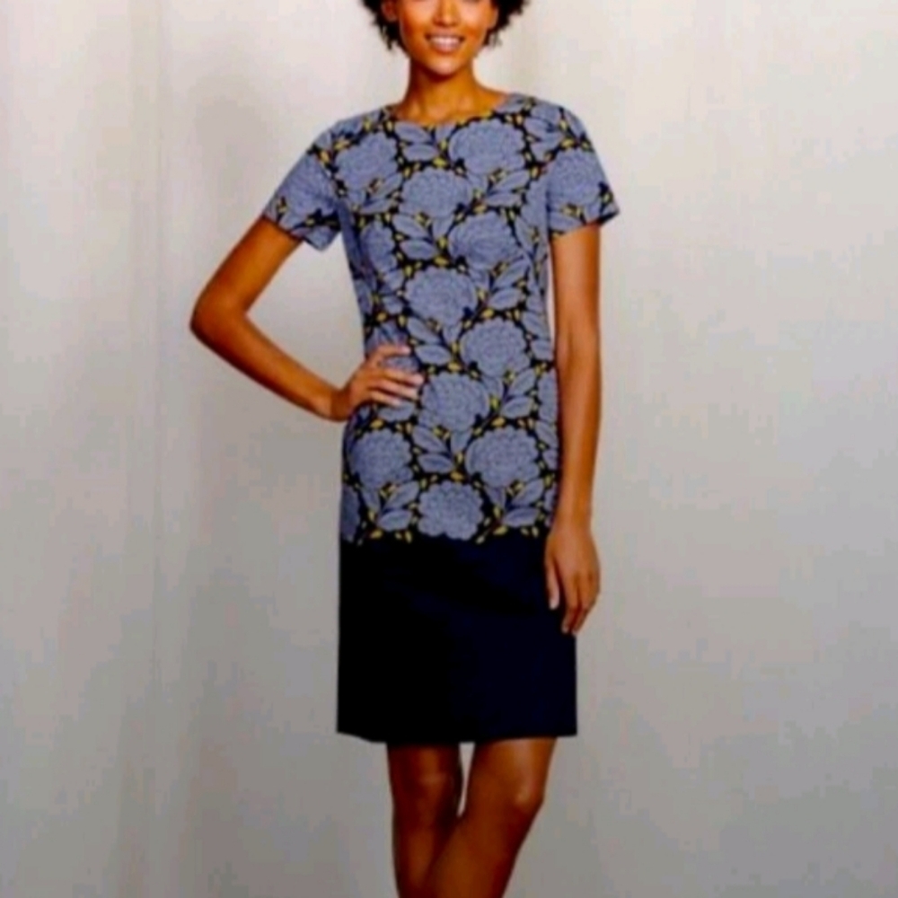 BODEN Afia Floral Blue & Yellow Shift W/Pockets | 6